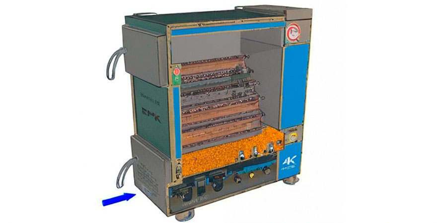 Твердотопливный котел в разрезе