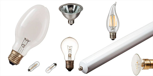 разные типы лампочек